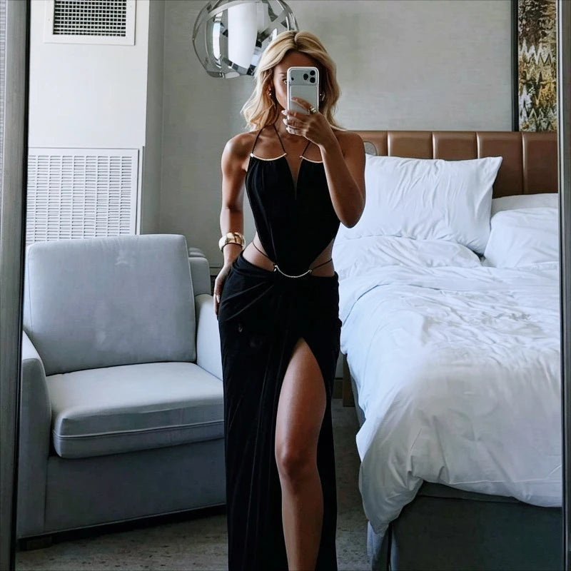 Sequin V-Neck Maxi Dress - Harlowe & Co.®