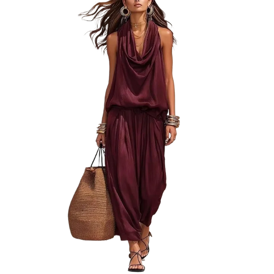 Women’s 2-Piece Set — Halter Top &amp; Harem Trousers
